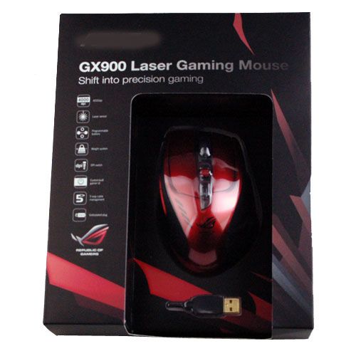New ASUS R.O.G GX900 Gaming Wired USB Laser PC NB Mouse 4000dpi Red 