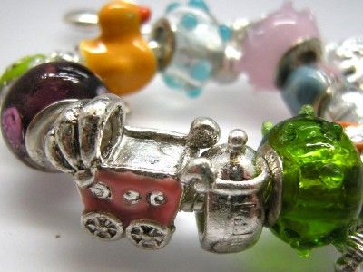 Momo Baby Charm beaded Bracelet Sterling Silver 925 Valentines Gift 