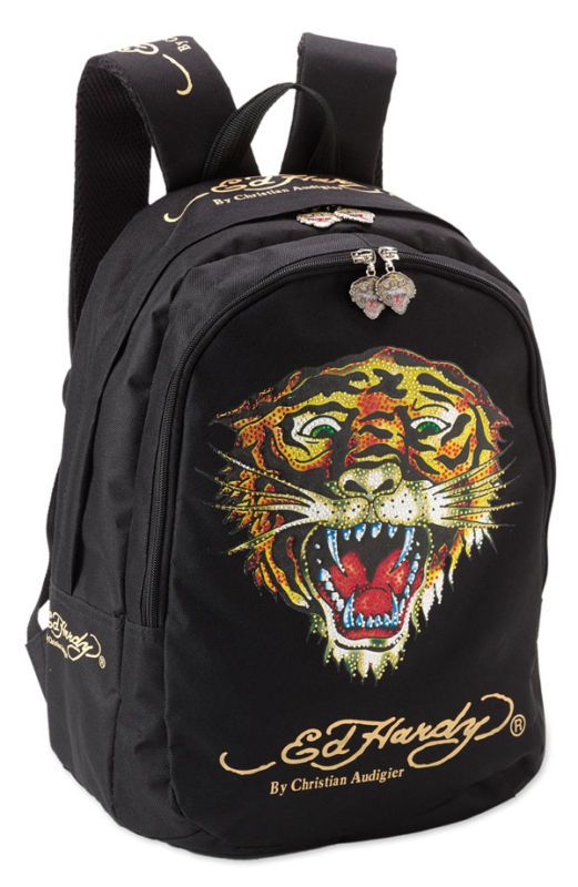 ED HARDY KIDS JOSH BLACK TIGER BACKPACK NWT L$ 12HR SHP  