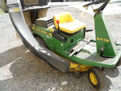 JOHN DEERE SX75 RIDING MOWER WITH BAGGER LAWN AND GARDEN #246 NO 