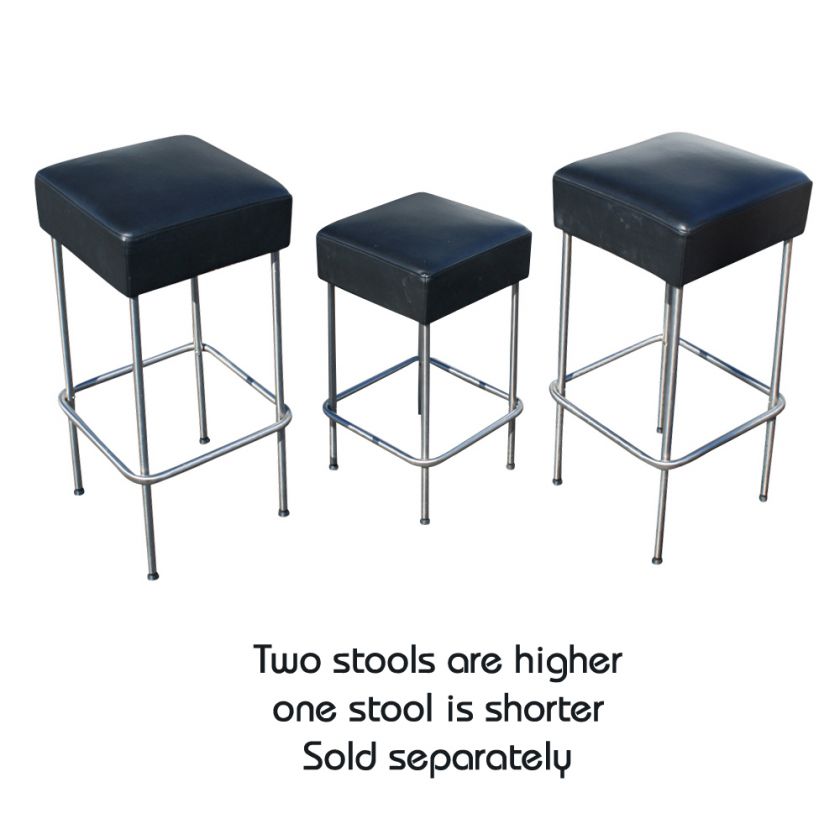 Tubular Chrome Counter Low Bar Stool  