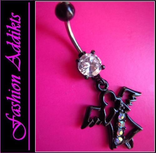 SALE Black TITANIUM Dark Angel Dangle Navel Belly Ring  