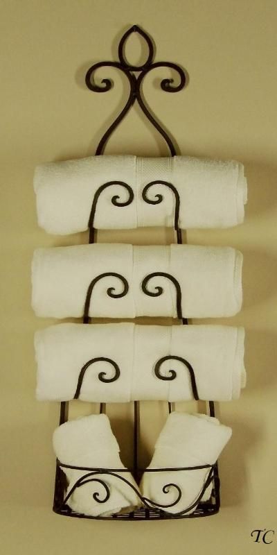 WROUGHT IRON Wall WINE RACK Tuscan TOWEL HOLDER  