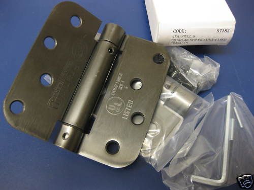 Dark Nickel Spring Door Hinges, pair in box US15D  