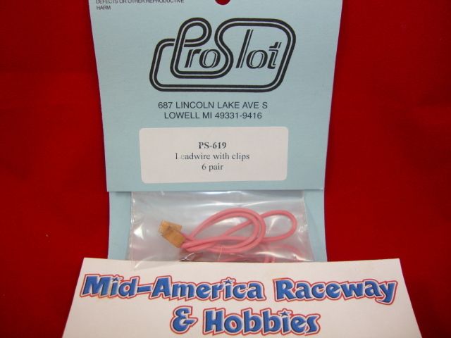 ProSlot Lead Wire w/ clips Slot Car 1/24  