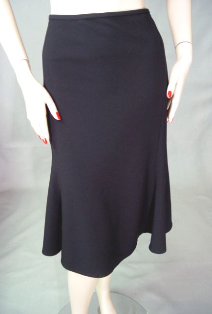   JOHN FIT & FLARE CREPE MAROCAIN SKIRT SZ 16 CAVIAR FULLY LINED  