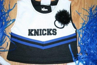 NEW YORK KNICKS CHEERLEADER 5 PCS Costume pom poms 2T  