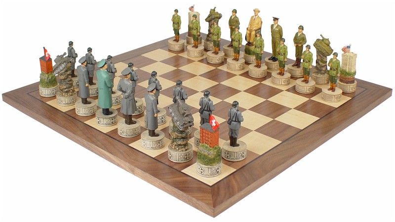 Large World War II Theme Chess Set Package  