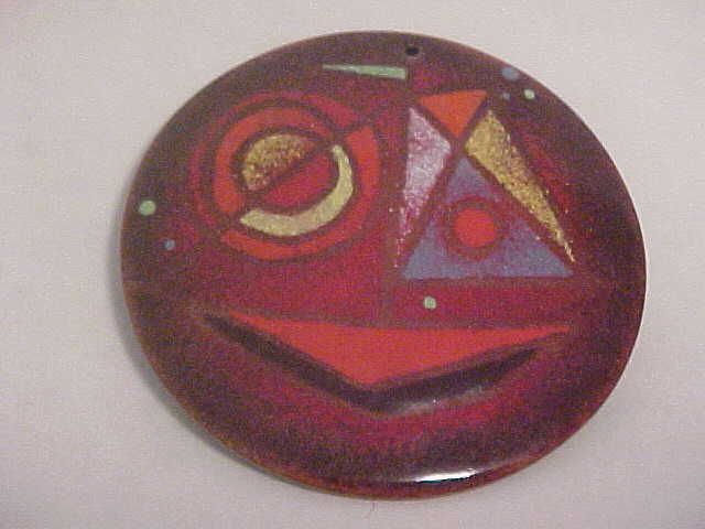   REID MODERNIST ENAMEL COPPER JEWELRY MODERN ABSTRACT PAINTING DESIGN