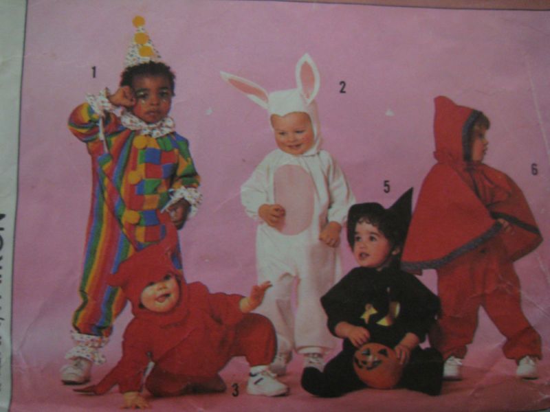 VTG Toddler CLOWN DEVIL BUNNY Costume Sewing Pattern  