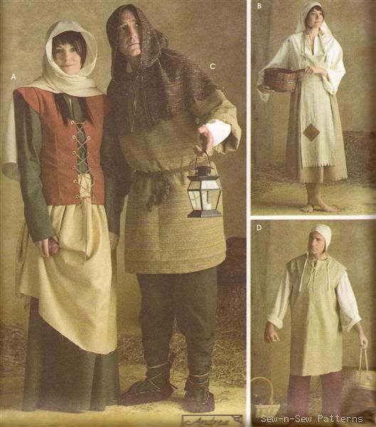 Medieval/Renaissance Costume SEWING PATTERN Peasant OOP  