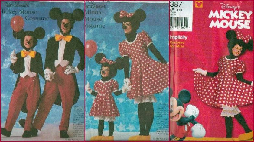   Disney Mickey or Minnie Mouse Costume Sewing Pattern Halloween  