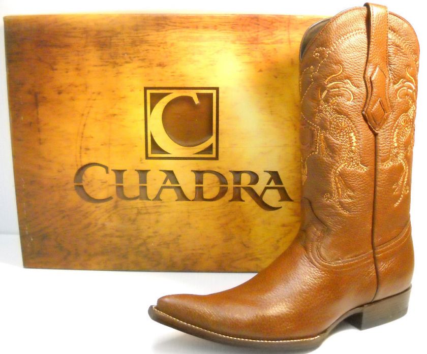 CUADRA DEER skin MEN COWBOY BOOT honey color SIZE 9 1/2 WESTERN WEAR 