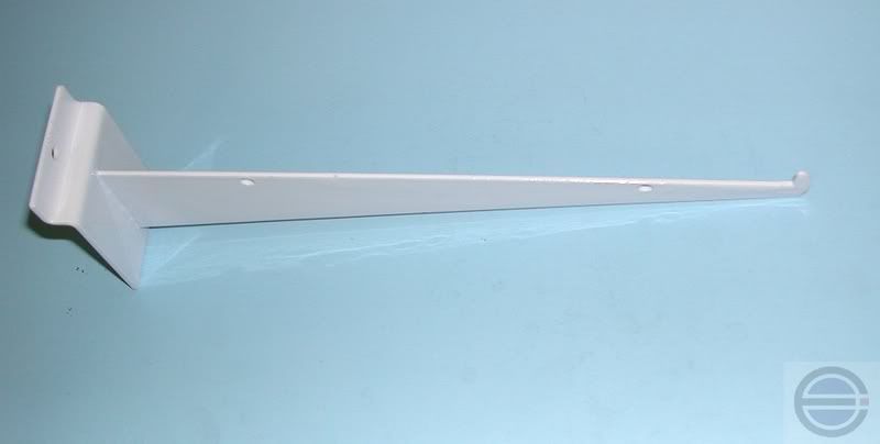 SLATWALL SHELF BRACKET, 10, W/LIP, WHITE   LOT OF 25  