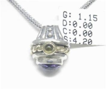   DESIGNER SAMUEL B STERLING SILVER/14KYG AMETHYST AND CITRINE PENDANT