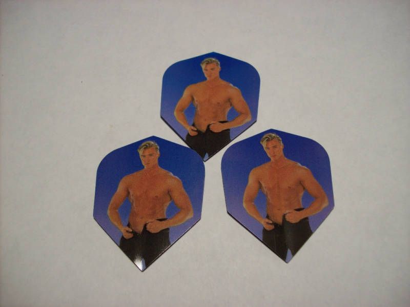 male dancer Chippendale Dart Flights 3 per Brand New   