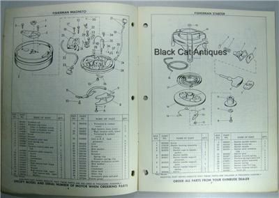 Original 1962 Parts Catalog Evinrude Fisherman 5.5HP 5524C, 5525C 