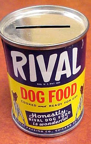 Vintage Rival Dog Food Metal Bank  