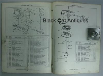 Original 1957 Evinrude Sportwin Parts List 10 HP Motor Models 10014 