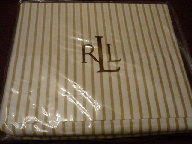 RALPH LAUREN Coral Beach Stripe QUEEN Flat Sheet NIP  