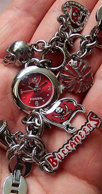   items in Fossil sports fans team charm bracelet watches 