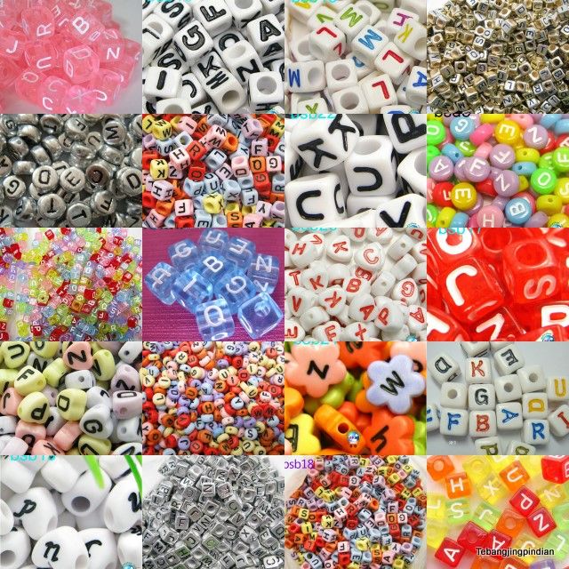 HOT 500g WHOLESALE BULK Acrylic Letter/ Alphabet CUBE COIN Loose beads 