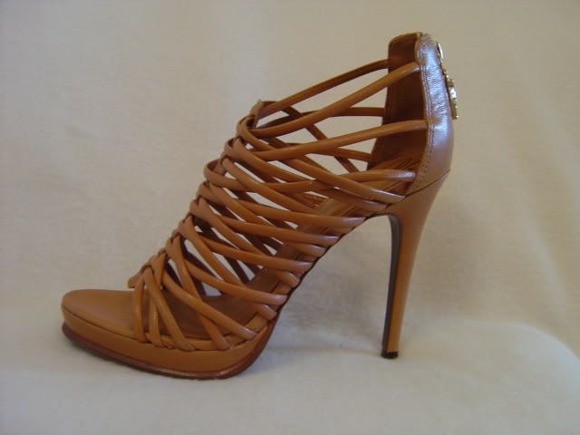 NEW Diane von Furstenberg Tan Brown Strappy Envy Platform Heels NIB $ 