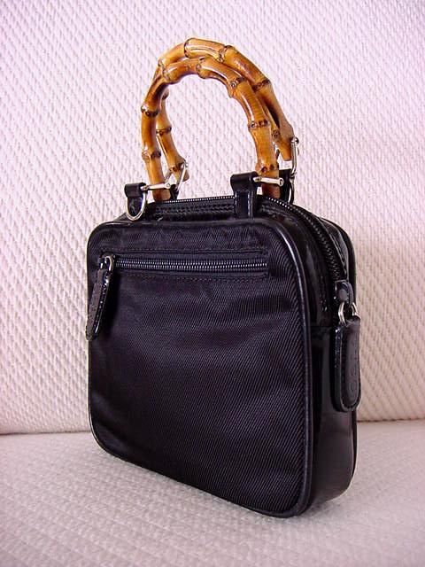 GUCCI little black Bag Bamboo hndls SO Charming MINT  