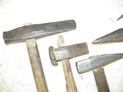   of 7 Antique Cross Peen Blacksmith Anvil Forge Tools Hammers  