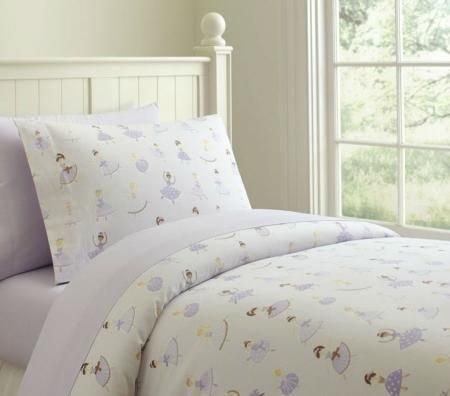 Pottery Barn Kids Ballerina Flanel Duvet Cover & Sham Twin  