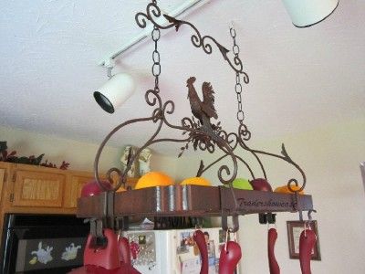   Hanging Pot Holder Hanger Kitchen Storage Shelf Utensil Over Head Rack