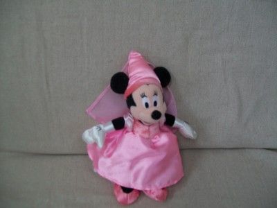 DISNEY WORLD PRINCESS MINNIE MOUSE PLUSH BEAN BAG PINK GOWN  