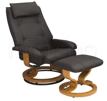 New Leather Swivel Recliner Armchair  Chair & Footstool  