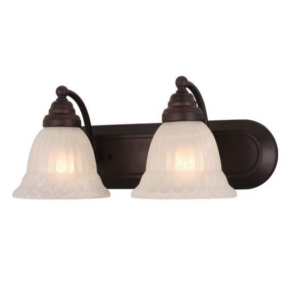 NEW 2 Light Bathroom Vanity Lighting Fixture, Oil Burnished Bronze 