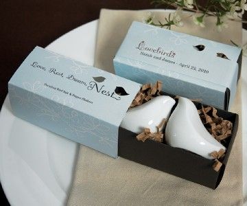 Love Birds Salt Pepper Wedding Anniversary Favor Sample  