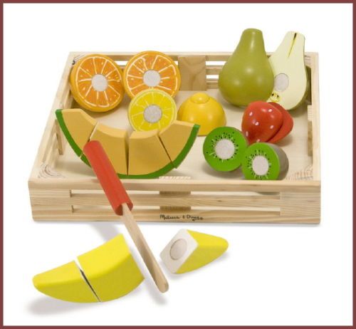 MELISSA & DOUG FOOD TOY/CUTTING FRUIT CRATE (NEW)  