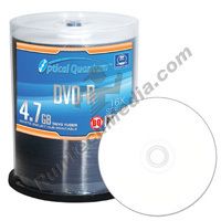 100 OQ Taiyo Yuden 16x DVD R White Inkjet HUB Printable  