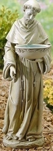 20 ST. FRANCIS Solar BIRDBATH Outdoor Garden Statue 089945382679 