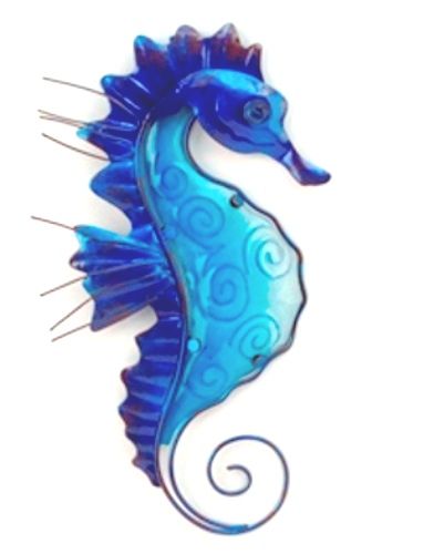 Coastal Blue Seahorse Marine Life Wall Hanging Plaque Decor  