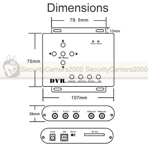 Portable 1 Channel Realtime D1 HD Audio Video DVR Recorder For CCTV 