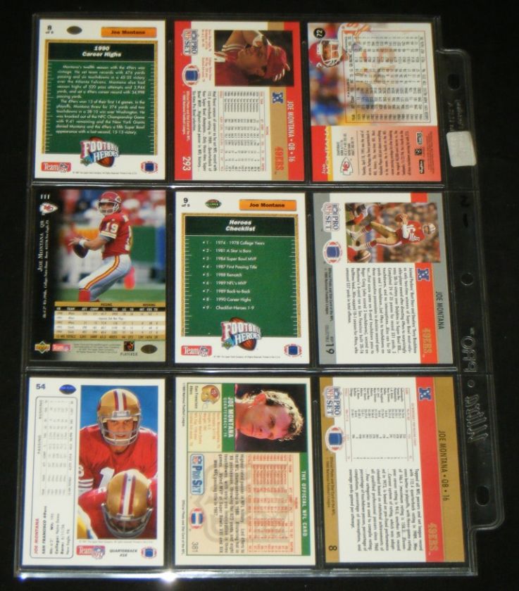 JOE Montana CARDS, QB, San FRANCISCO 49ers, NFL   Set 1  