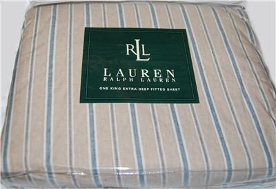 RALPH LAUREN Bucks County KING FITTED SHEET NEW 1ST  