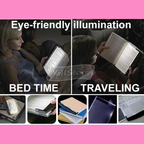 New Panel LED Book Light Wedge Travel Reading Lamp  