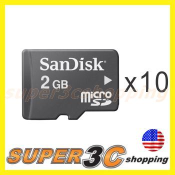 Lot of 10 Sandisk 2GB MicroSD TF Memory Card NO adapter  