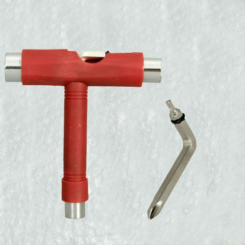 Skateboard Skate T Shape Tool T tool All in 1 Multi Function Red 