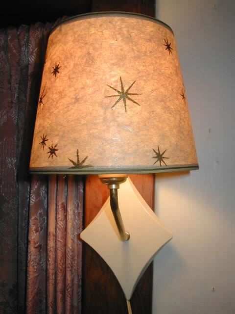 VTG 50S EAMES STAR BURST SPACE AGE FIBERGLASS SHADE WALL SCONCE LIGHT 