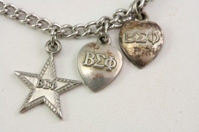 Vintage Sterling Silver Jewelry Beta Sigma Phi Bracelet  