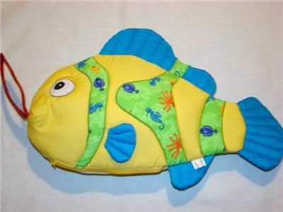 FABRIC CHILDRENS FISH TOY BAG FILLED WITH SEA CREATURES  