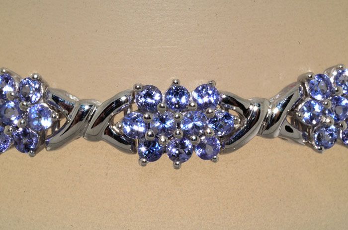 4,000 6.79CT ROUND CUT TANZANITE CLUSTER BRACELET WOW  