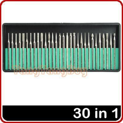 30 Diamond Burrs For Dremel Rotary Tool Drill Bit  